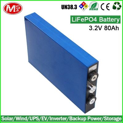 الصين عالية الطاقة 3.2V 80Ah LiFePO4 خلايا البطارية المنشورية بطارية ليثيوم أيون مصنع