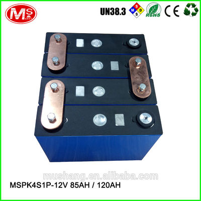 الصين 12V 85Ah 120Ah rechargeable LiFePO4 battery pack for solar EV solar power and UPS مصنع
