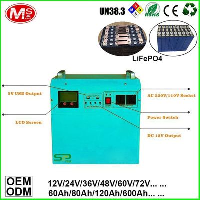 الصين مولد الأسرة النسخ الاحتياطي الطاقة الشمسية العاكس التخزين المحمولة LiFePO4 UPS البطارية مصنع