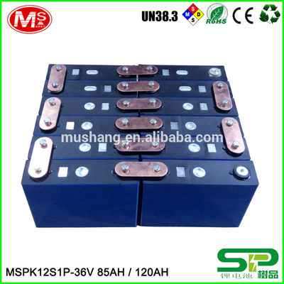 الصين High capacity lifePo4 battery MSPK12S1P LiFePO4 battery pack 36V 85AH 120AH For backup power مصنع